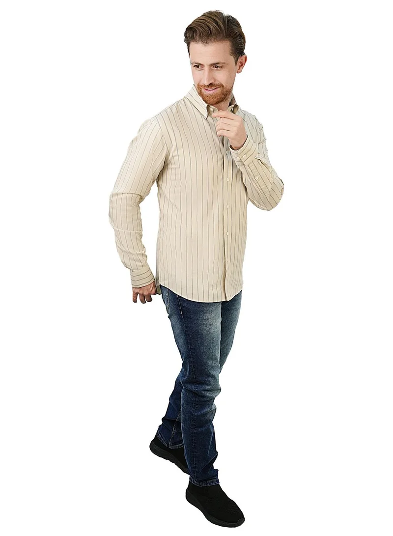 GIORDANO Men's Wrinkle-Free Long Sleeve Cotton Oxford Shirt